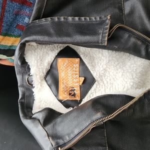 Ny vintage leather coat size L boys